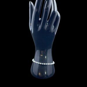 Swarovski Crystal Tennis Bracelet Silver Blue Holiday Gift Coquette Elegant